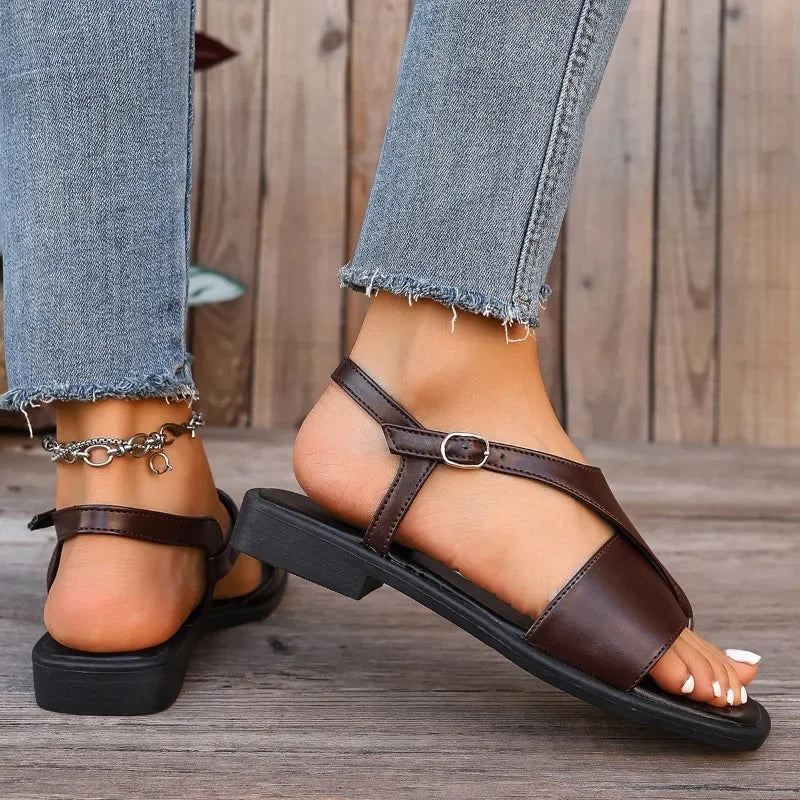 Women's Slip On Sandals Open Toe Flat 3