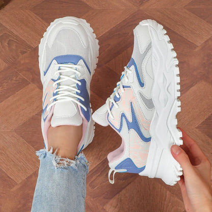 Women's Sneakers Thick Sole Breathable Mesh Casual Shoes 0