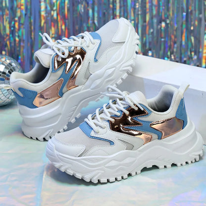 Women's Sneakers Thick Sole Breathable Mesh Casual Shoes 2