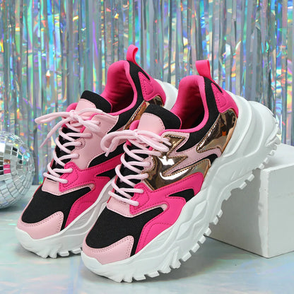 Women's Sneakers Thick Sole Breathable Mesh Casual Shoes 6