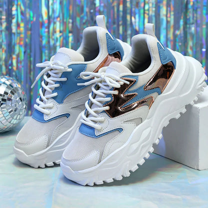 Women's Sneakers Thick Sole Breathable Mesh Casual Shoes 7