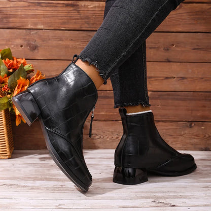 Womens Ankle Boots Chunky Heel 3