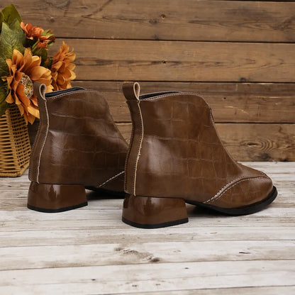 Womens Ankle Boots Chunky Heel 4