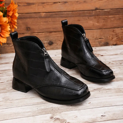 Womens Ankle Boots Chunky Heel 5