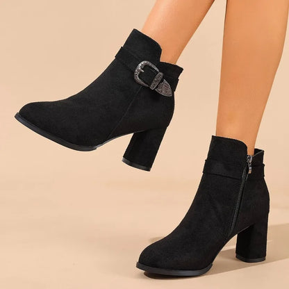 Womens High Heel Boots Pointed Toe Zipper 5