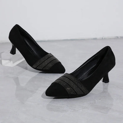 Womens Pointed Toe Stiletto Heels Sequin Detail 0