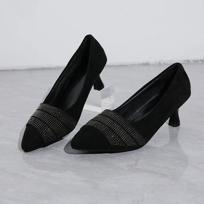 Womens Pointed Toe Stiletto Heels Sequin Detail 6