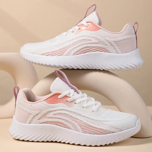 Womens Running Shoes Lace Up Lightweight Platform 0