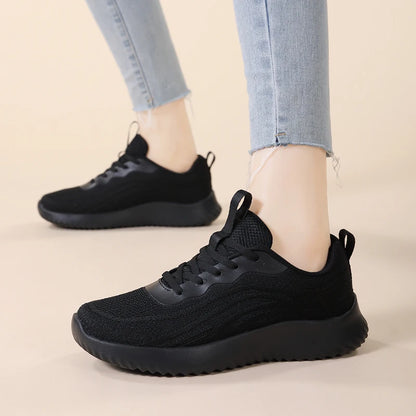 Womens Running Shoes Lace Up Lightweight Platform 3