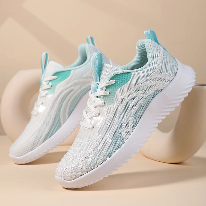 Womens Running Shoes Lace Up Lightweight Platform 7