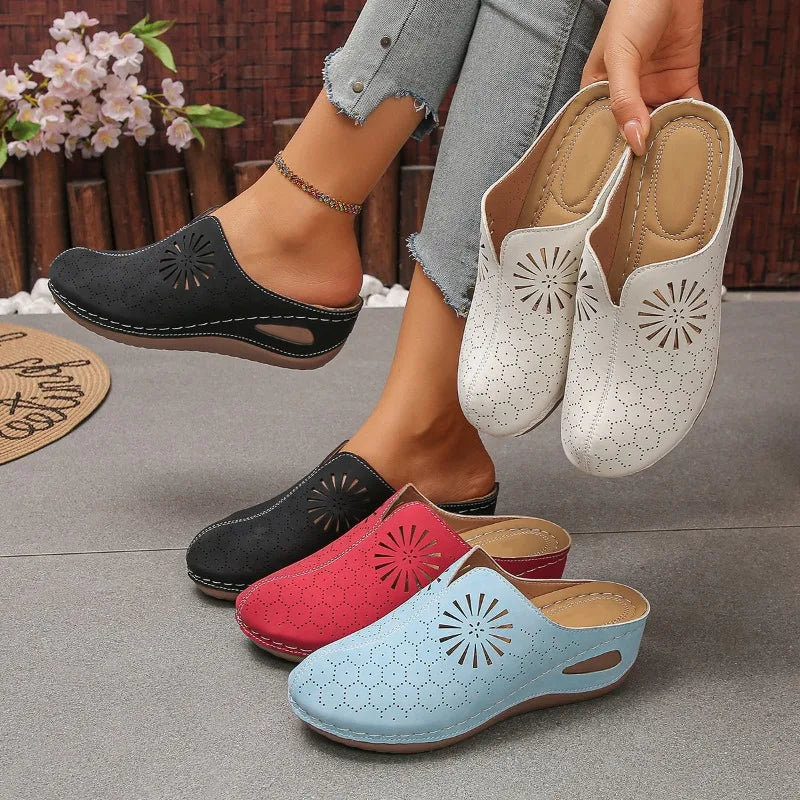 Womens Slippers Wedge Heel Thick Sole 0