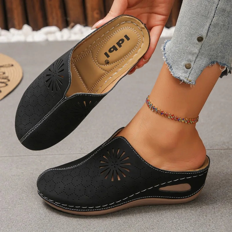 Womens Slippers Wedge Heel Thick Sole 3