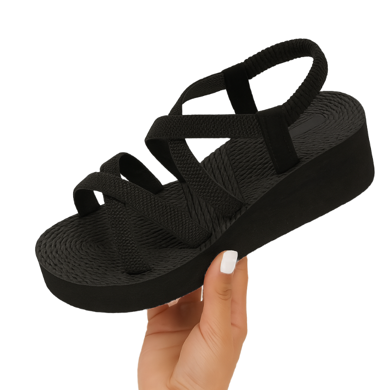 Chic Crossband Comfort Wedges