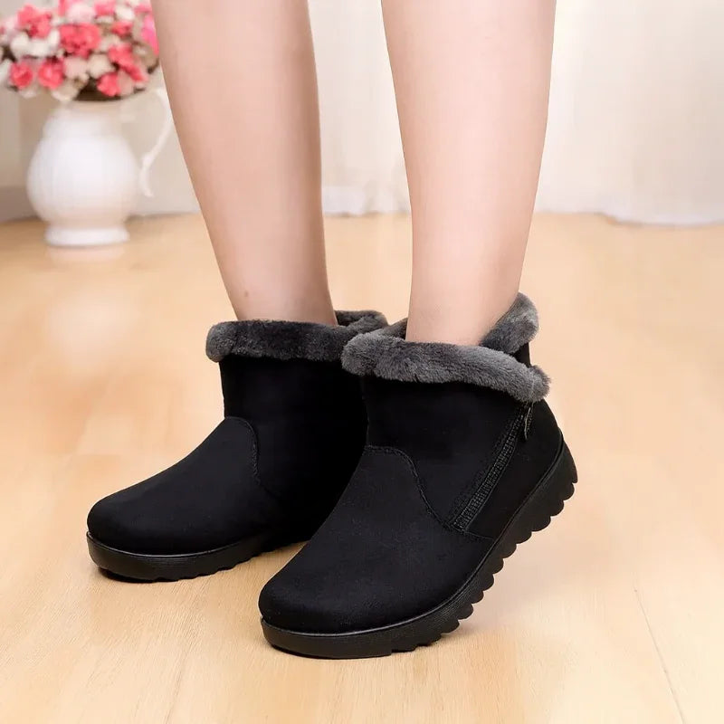 Cozy Comfort Woollen Boots with Side Zipper