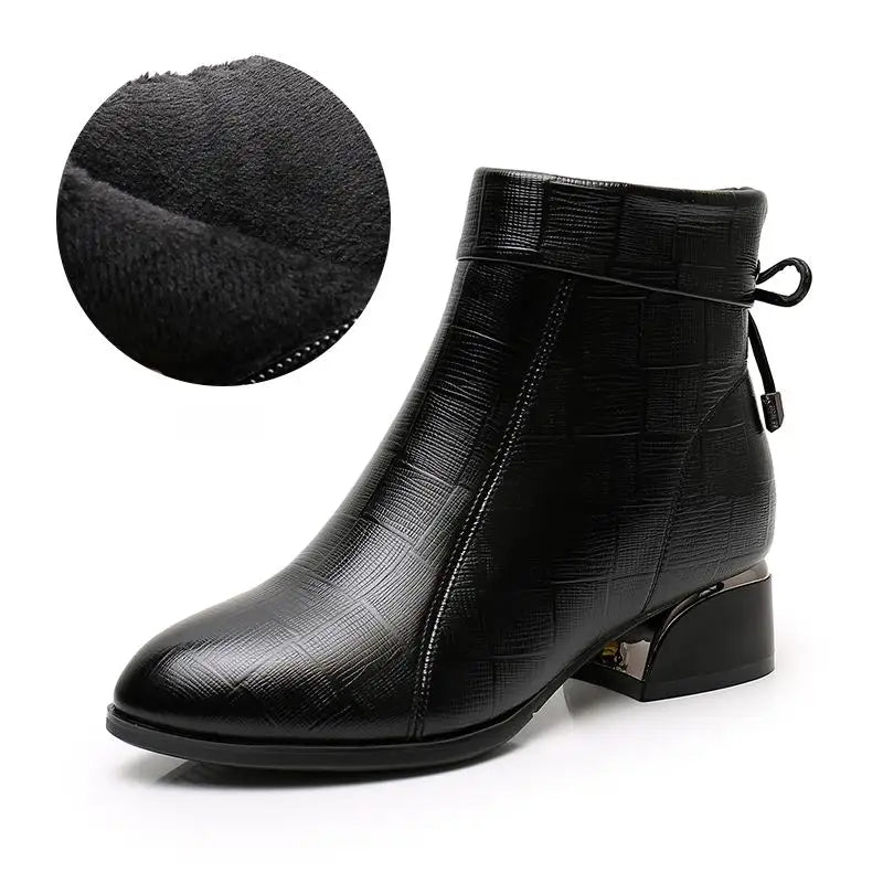 Bunion-Friendly Ankle Boots with Thick Heels for Stylish Support