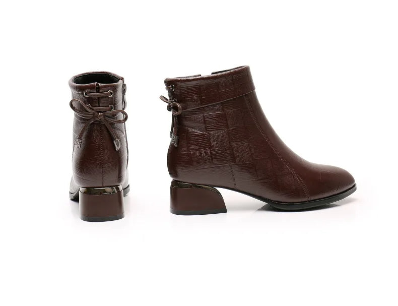 Bunion-Friendly Ankle Boots with Thick Heels for Stylish Support