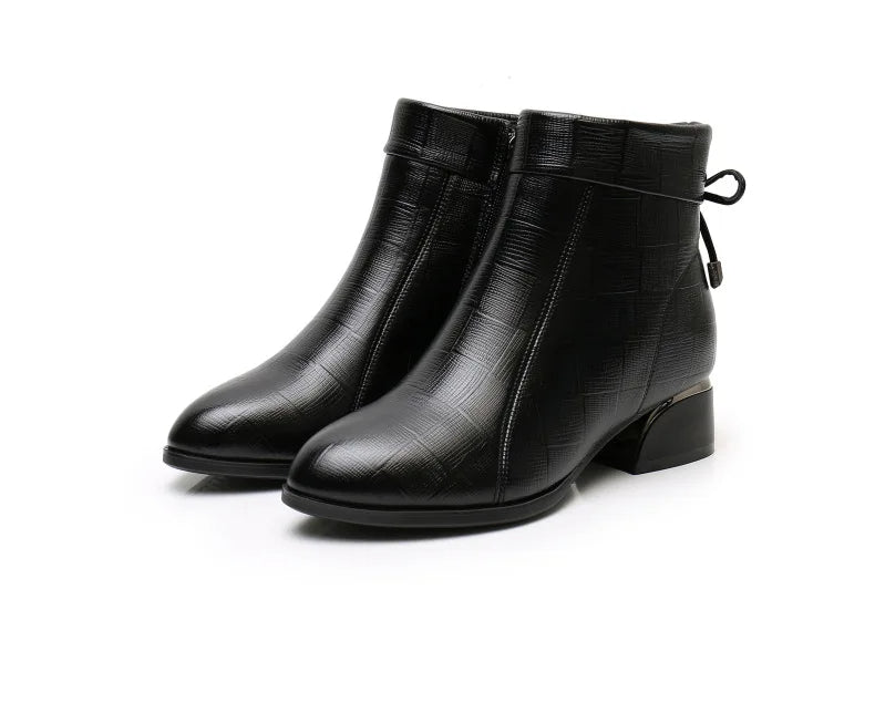 Bunion-Friendly Ankle Boots with Thick Heels for Stylish Support