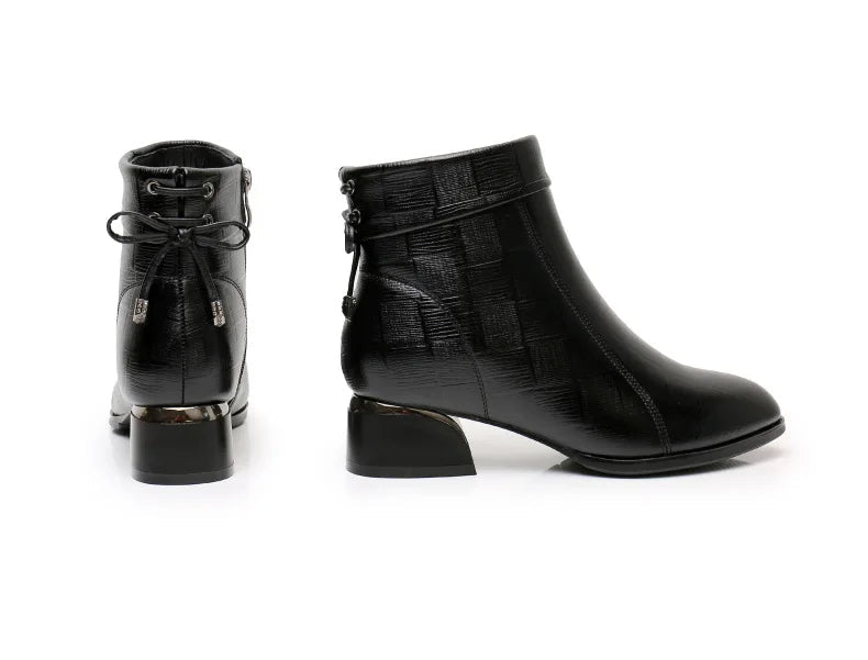 Bunion-Friendly Ankle Boots with Thick Heels for Stylish Support