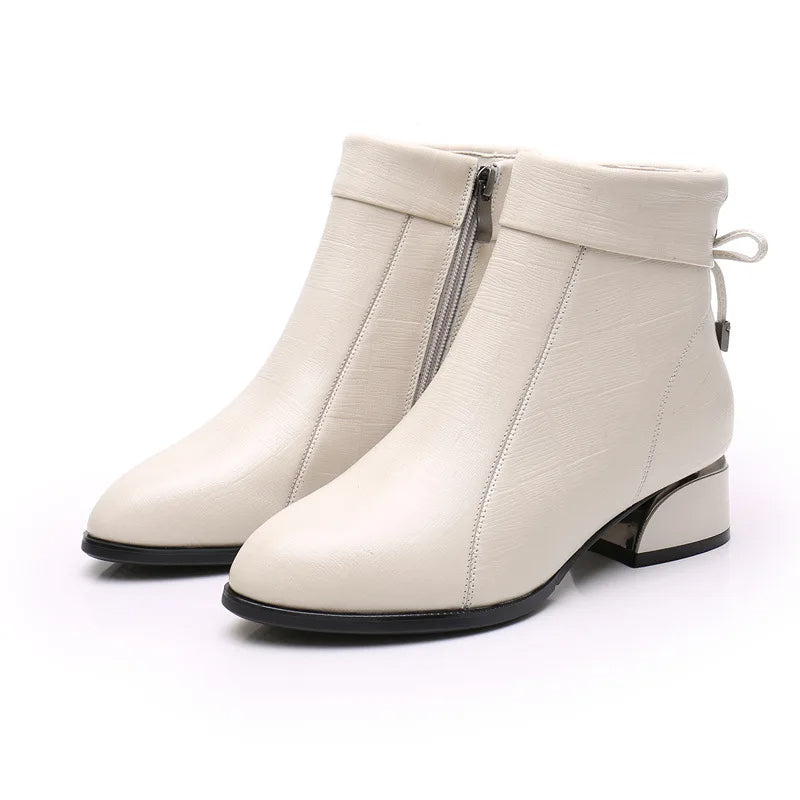 Bunion-Friendly Ankle Boots with Thick Heels for Stylish Support