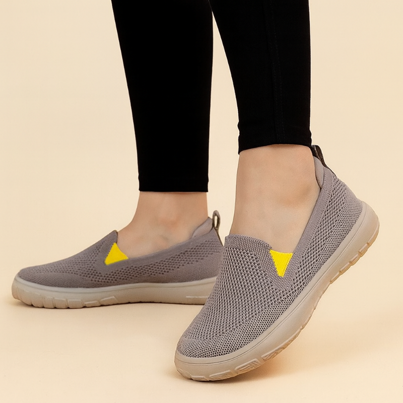 Ultra-Comfort Knit Slip-On Sneakers with Elastic Mesh Upper