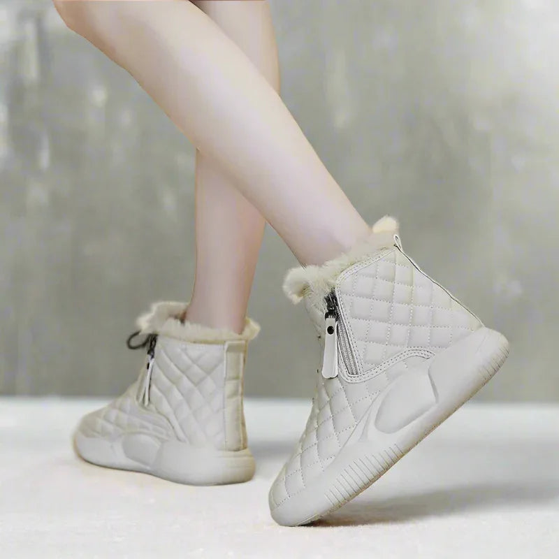 Women's High Top Waterproof Winter Boots with Side Zipper