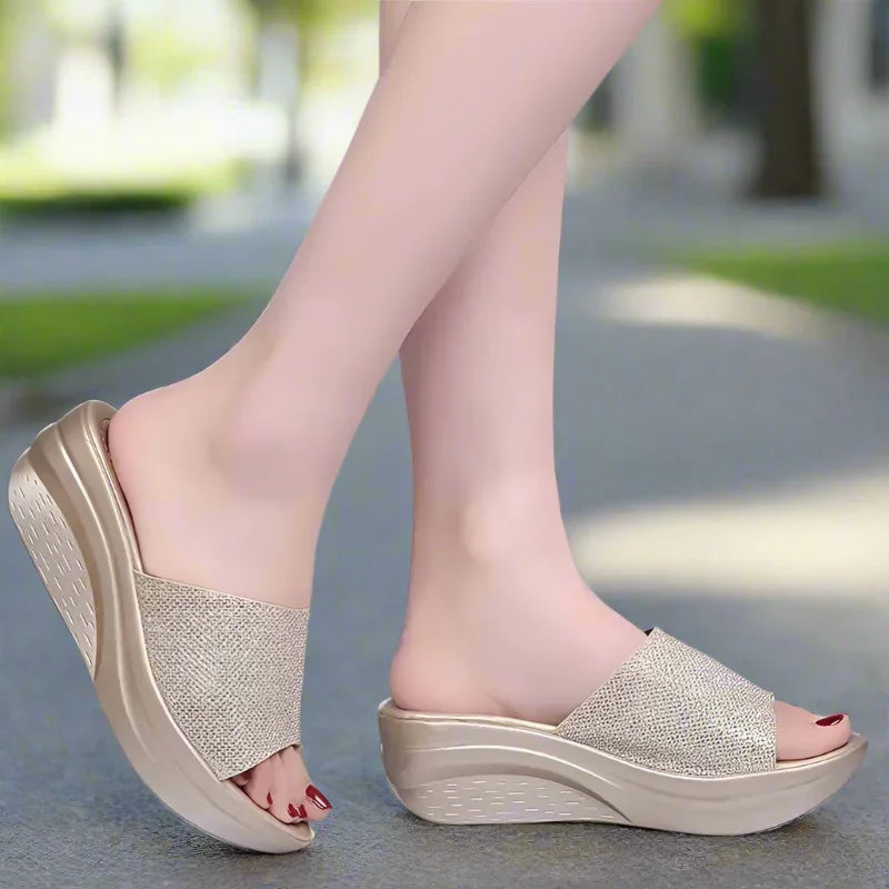 Thick Sole Wedge Heel Flip-Flops