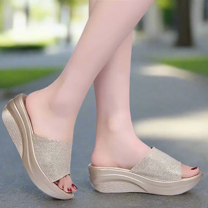 Thick Sole Wedge Heel Flip-Flops
