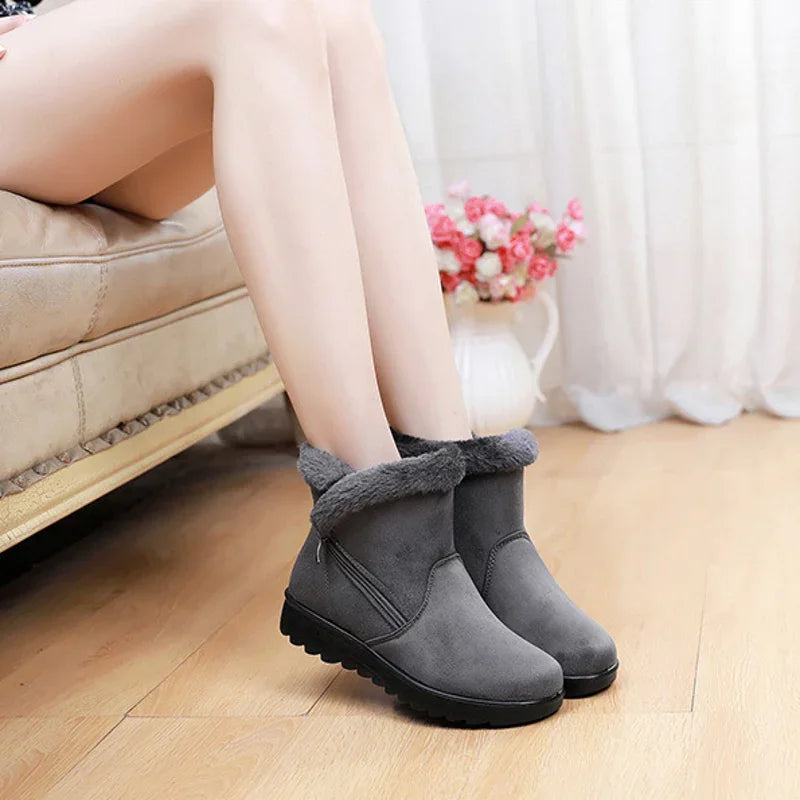 Cozy Comfort Woollen Boots with Side Zipper