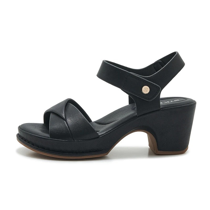 Women's Chunky Heel Sandals with Velcro Strap