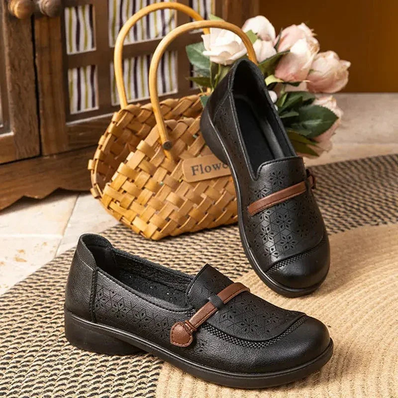 Women's Wide Toe Box Mary-Jane Perforated Loafers
