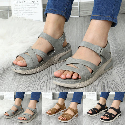 Women's Wedge Sandals with Velcro Strap