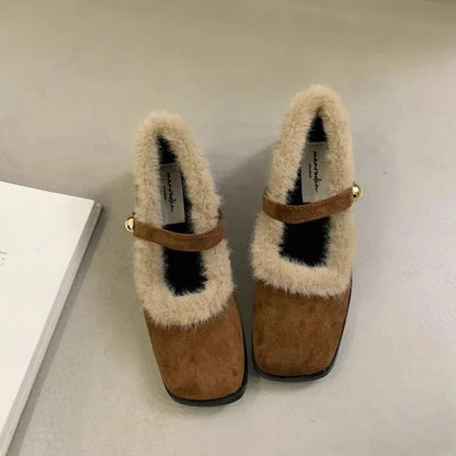 Women's Furry Mary Jane Pumps