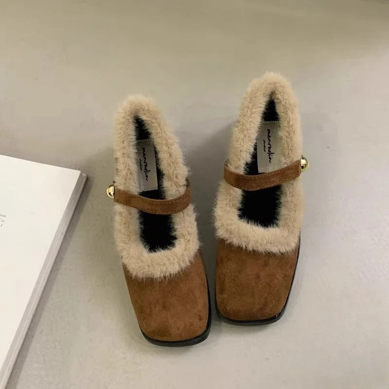 Women's Furry Mary Jane Pumps