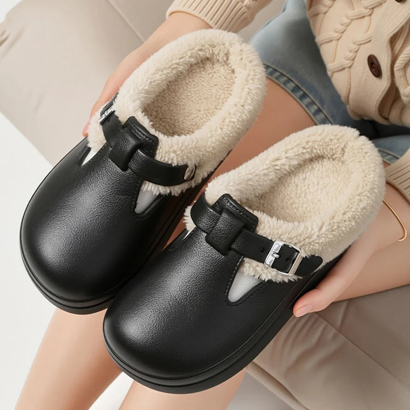 Waterproof Clogs Slippers with Plush Fur Lining