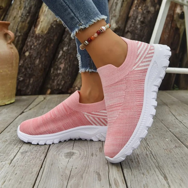 Women's Wide Toe Box Mesh Slip-On Sneakers