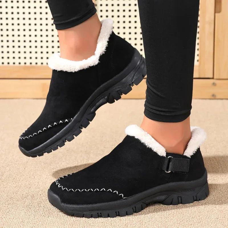 Unisex Plush Lined Slip-On Sneakers Winter