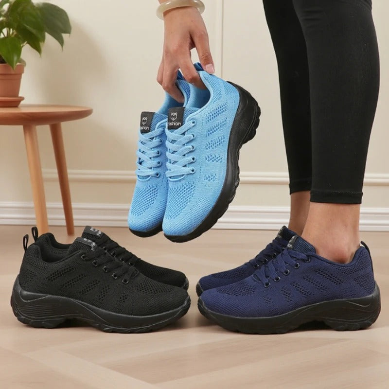 Breathable Mesh Sneakers with Thick Sole