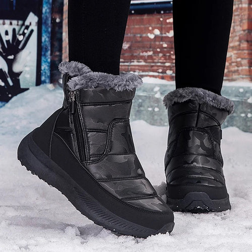 Ultra-Comfort Warm Lined Waterproof Winter Snow Boots - Plus Size