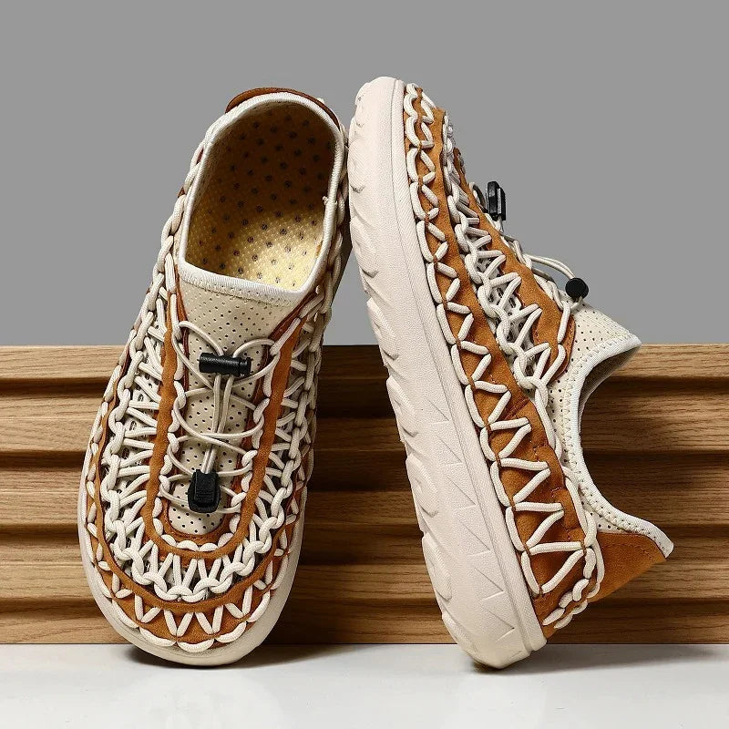 Women's Wide Toe Box Hand-Woven Slip-On Shoes