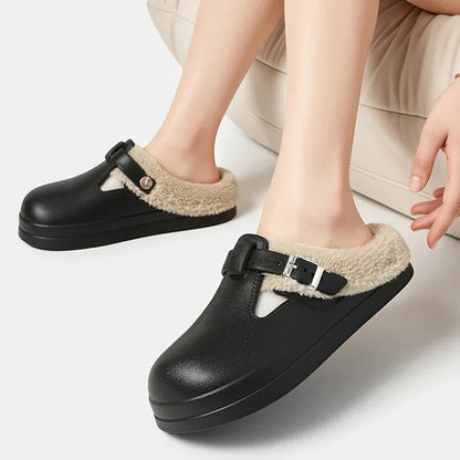 Waterproof Clogs Slippers with Plush Fur Lining