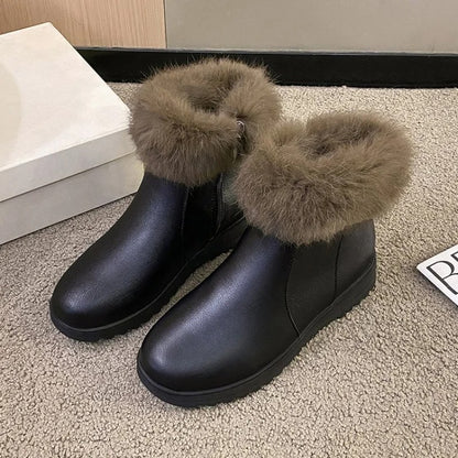 Everyday Cozy Fur-Cuff Ankle Boots for Women