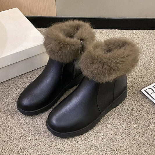 Everyday Cozy Fur-Cuff Ankle Boots for Women