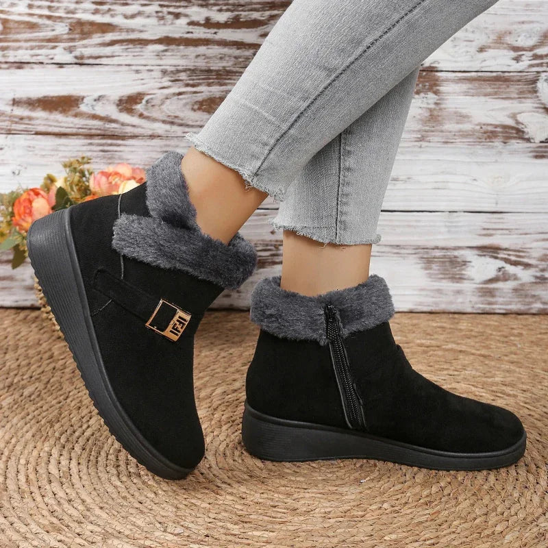 Everyday Winter Ankle Boots for Women with Cozy Fur