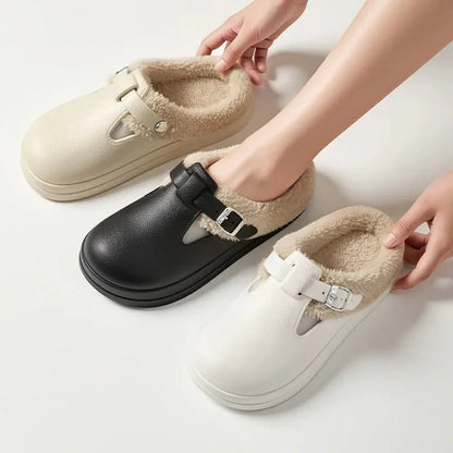 Waterproof Clogs Slippers with Plush Fur Lining