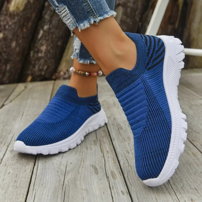 Women's Wide Toe Box Mesh Slip-On Sneakers