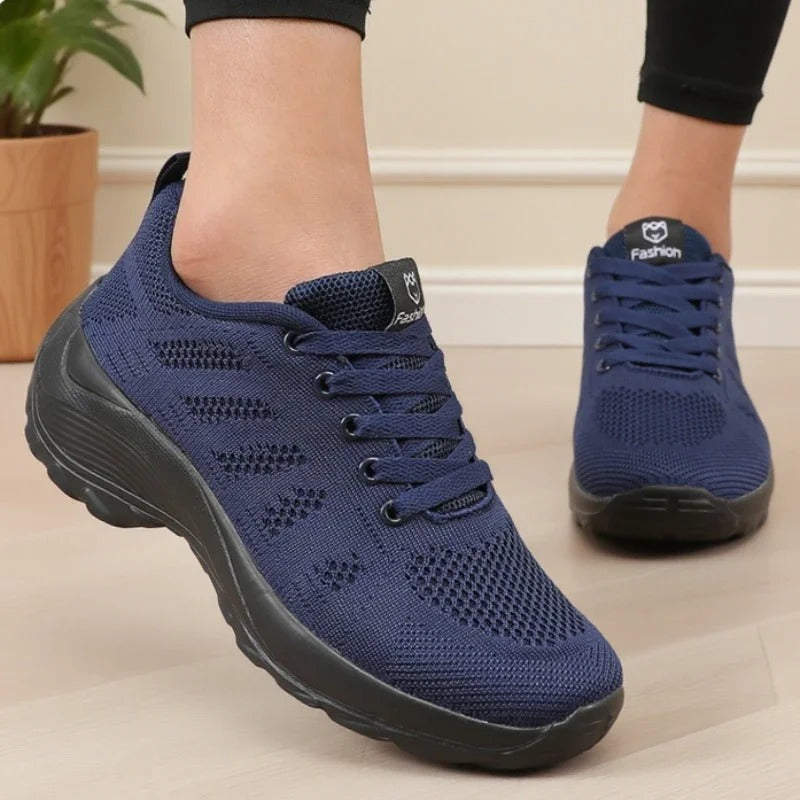 Breathable Mesh Sneakers with Thick Sole