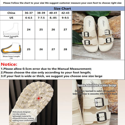 Women's Platform Slide Sandals with Double Buckle