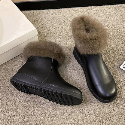 Everyday Cozy Fur-Cuff Ankle Boots for Women