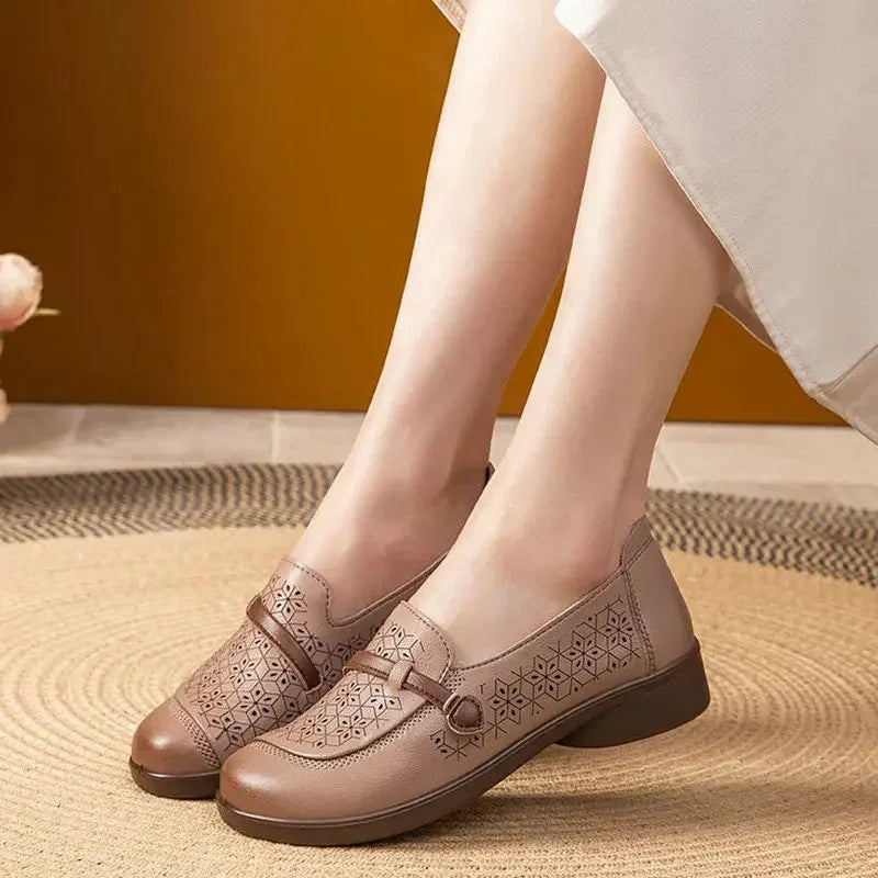 Women's Wide Toe Box Mary-Jane Perforated Loafers
