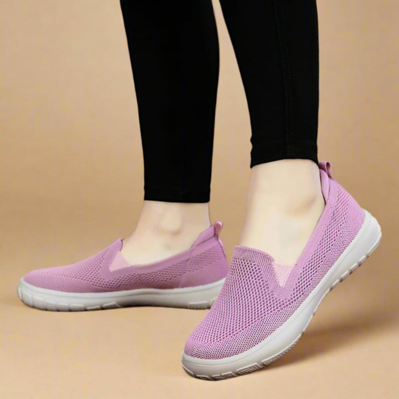 Ultra-Comfort Knit Slip-On Sneakers with Elastic Mesh Upper